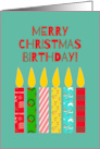 Merry Christmas Birthday Bright Colorful Candles card