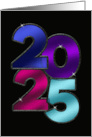 Happy New Year 2025 Stained Glass Look Numbers card
