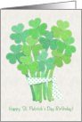 St. Patrick’s Day Birthday Felt Look Shamrocks card