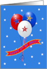 Patriotic Balloons With Banner Happy 4ᵗʰ of July card