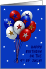 Patriotic Balloons Happy Birthday on 4ᵗʰ of July card