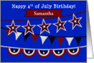 You Customize Name Happy 4ᵗʰ of July Birthday card