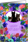 Happy Birthday Watercolor Flowers You Customize card