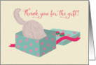 Thank You for the Gift Fluffy Cat Inside Gift Box card