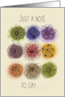 Just A Note To Say Watercolor Flowers Any Occasion Blank Inside card