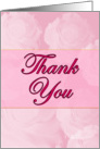 Thank You Card, Pink Faded Roses, Any Occasion Thank You Card