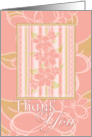 Thank You Greeting Card For Any Occasion, Coral Pink Floral Art card