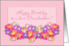 Happy Birthday Grandmother Pink and Purple Flowers card