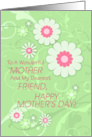 Happy Mother’s Day Dearest Friend, Swirls & Flowers, Mint Green card