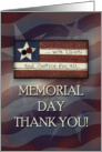 Memorial Day Thank You!, Patriotic, American Flag, Stars & Stripes card