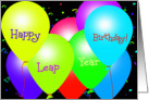 Happy Leap Year Birthday! Bright Balloons card