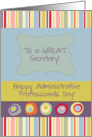 Secretary, Happy Administrative Professionals Day, Modern Art Stripes card