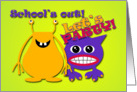 School’s Out Party Invitation, Whimsical, Cute Monsters card