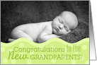 Congratulations to the New Grandparents! Green Polka Dots Photo Card