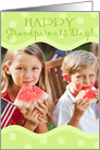 Happy Grandparents Day! Green Polka Dots Photo Card