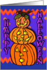 Happy Halloween, Funny Pumpkins Stack card