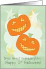 Great Granddaughter Happy 1st Halloween Pumpkins card