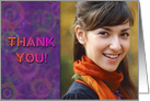 Thank You Photo Card, Tie Dyed Circles, Groovy Purple card