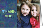 Thank You Photo Card, Tie Dyed Circles, Groovy Blues card