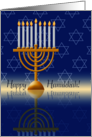 Happy Hanukkah Menorah Star of David card