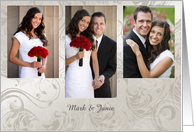Elegant Marriage Announcement, Satin Swirls Photo Card, You Customize card