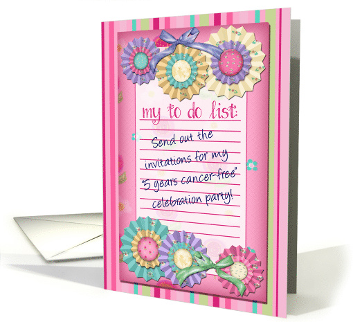 5 Years Cancer-Free Party Invitation, Pink To Do List,... (1013109)