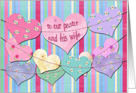 To Our Pastor and His Wife, Happy Valentine’s Day! Hearts Bunting card