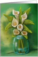 Calla Lilies In A Jar, Any Occasion, Blank Inside, Floral Art card