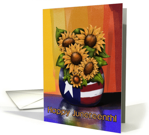 Happy Juneteenth! Freedom Day Sunflowers In Vase,... (1035211)