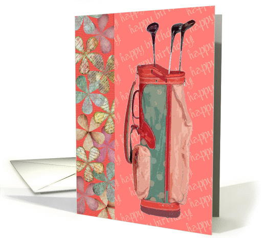 Teen Golfer Birthday Wishes, Stylish Dotted Golf Bag,... (1047029)