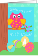 Easter Owl, Wishing You A Very Happy Easter!, Easter Eggs card