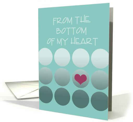 Thank You, From The Bottom of My Heart, Pink Heart card (1059093)