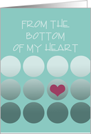 Thank You, From The Bottom of My Heart, Pink Heart card