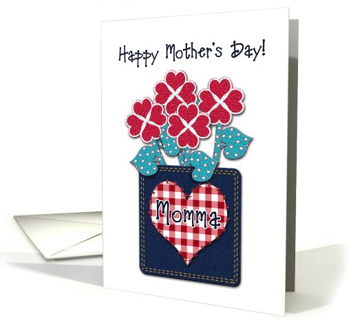 Happy Mother's Day! Momma, Seersucker Fabric Look, Gingham Checks card