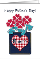 Happy Mother’s Day! Momma, Seersucker Fabric Look, Gingham Checks card