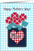 Happy Mother’s Day Mum Gingham Check Denim Look card