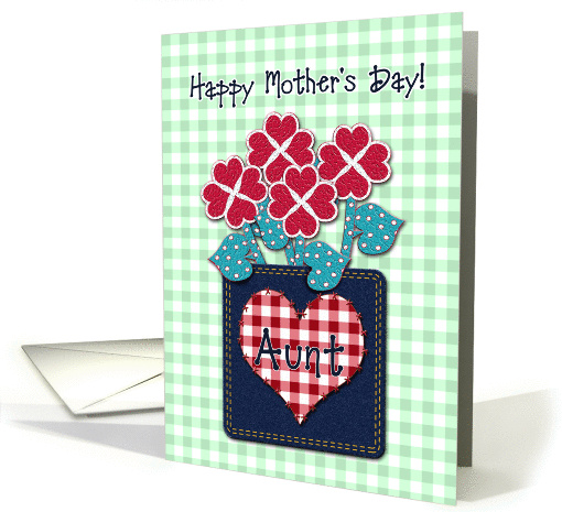 Happy Mother's Day! Aunt, Seersucker Fabric Look, Gingham Checks card