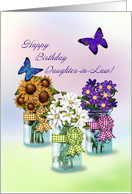 Daughter in Law Happy Birthday Flower Jars card