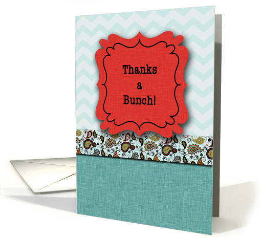 Thanks A Bunch! Thank You Card, Chevron Stripes, Linen... (1180022)