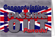 Passing Out Parade Congratulations, British Army, Union Jack, Wood card