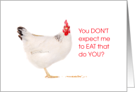 White Chicken Humorous Dinner Invitation, Funny card
