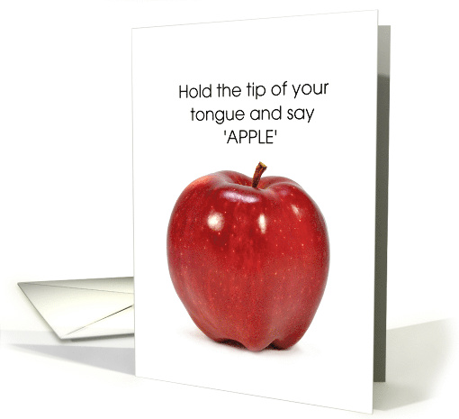 Humorous Birthday, Apple Photograph, Say A Bad Word, Corny Humor card