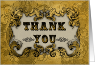 Steampunk Thank You, General Thank You, Gold and Black card