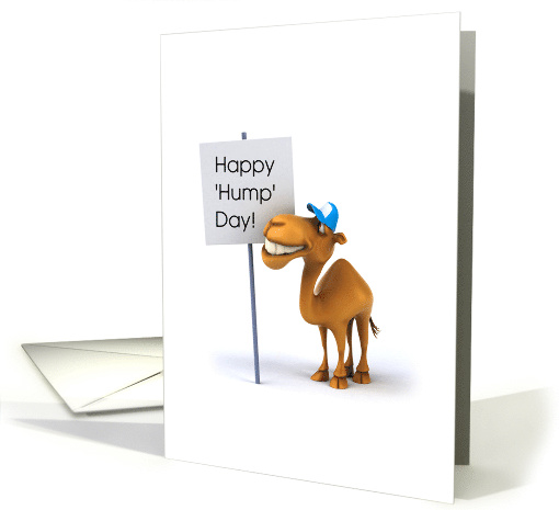 Happy Hump Day! Camel and Sign, Humorous card (1252876)