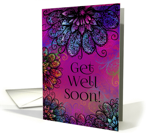 Get Well Soon!, Vibrant and Colorful Decorative Flowers,... (1267866)