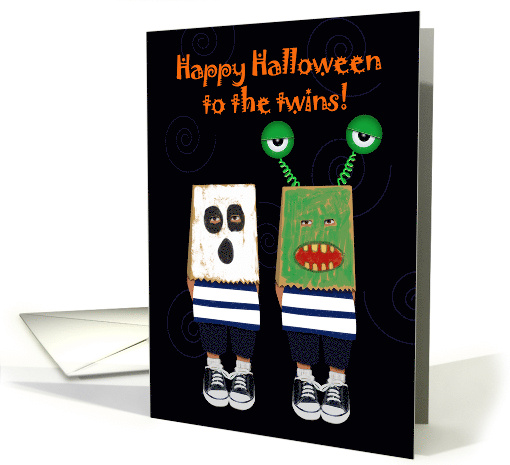 Happy Halloween To The Twins Paper Bags Masks card (1293970)