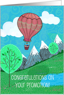 Congratulations On Your Promotion! Hot Air Balloon Ride Illustration card
