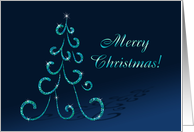 Merry Christmas! Elegant Glitter Look Tree, Lovely Christmas Card