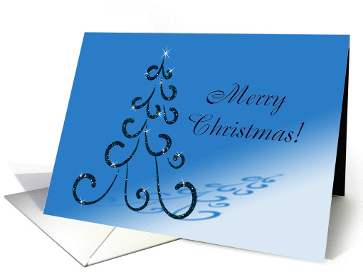 Merry Christmas! Elegant Glitter Look Tree, Lovely Christmas card