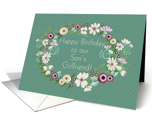 Happy Birthday To Our Son's Girlfriend, Floral Wreath,... (1378944)
